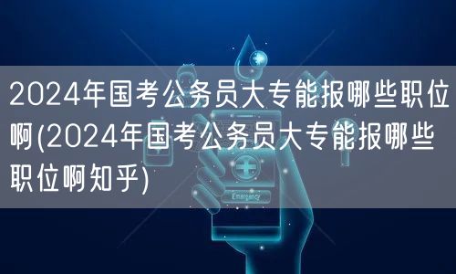 2024国考大专可报职位查询